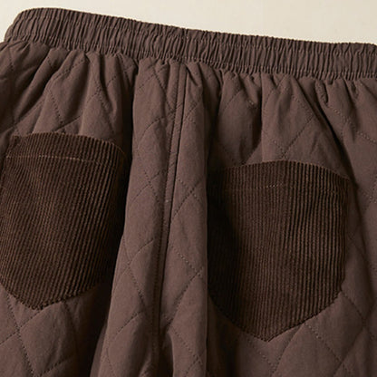 DIAMOND-QUILTED INSULATED HAREM PANTS