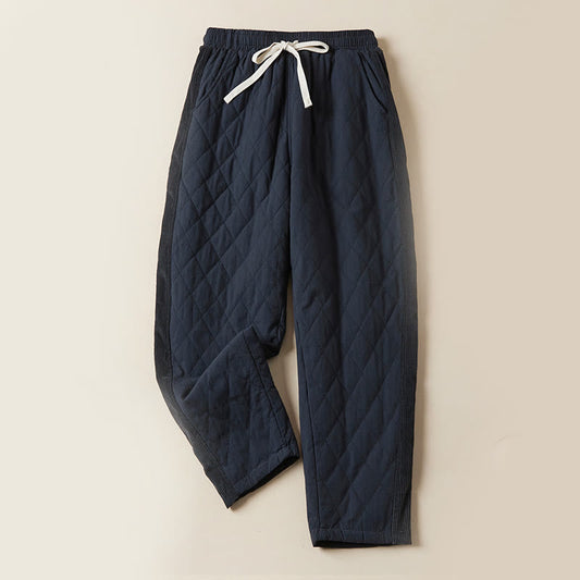 DIAMOND-QUILTED INSULATED HAREM PANTS