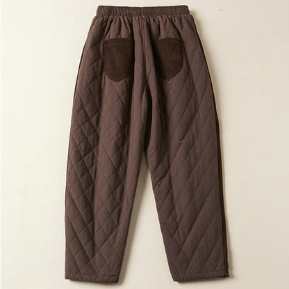 DIAMOND-QUILTED INSULATED HAREM PANTS
