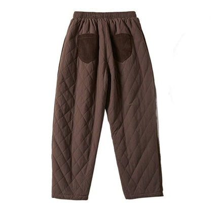 DIAMOND-QUILTED INSULATED HAREM PANTS