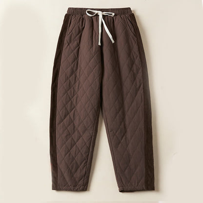 DIAMOND-QUILTED INSULATED HAREM PANTS