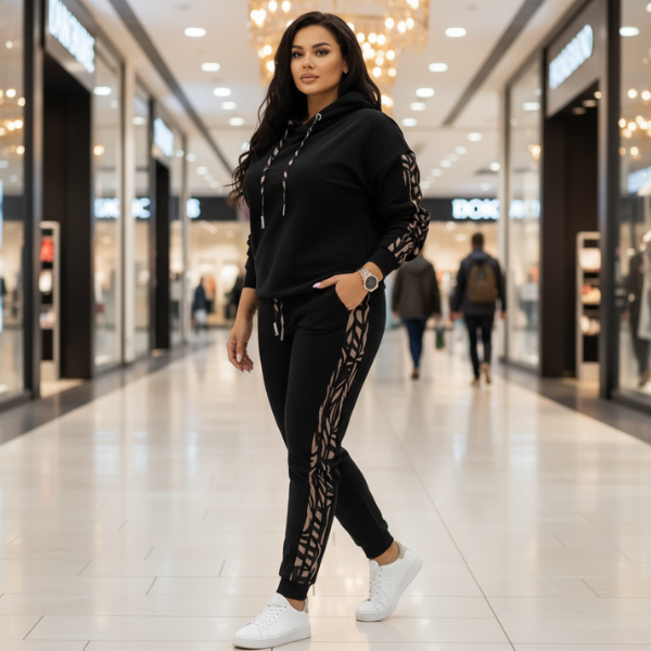 ROXIE ANIMAL PRINT STRIPE TRACKSUIT