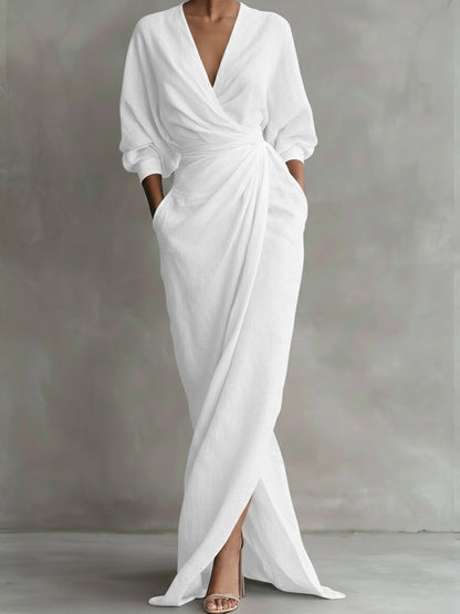 COLETTE™ SCULPTURAL LINEN MAXI DRESS