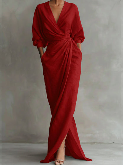 COLETTE™ SCULPTURAL LINEN MAXI DRESS