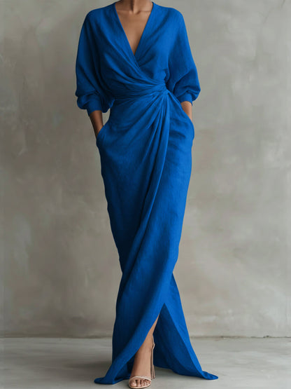 COLETTE™ SCULPTURAL LINEN MAXI DRESS
