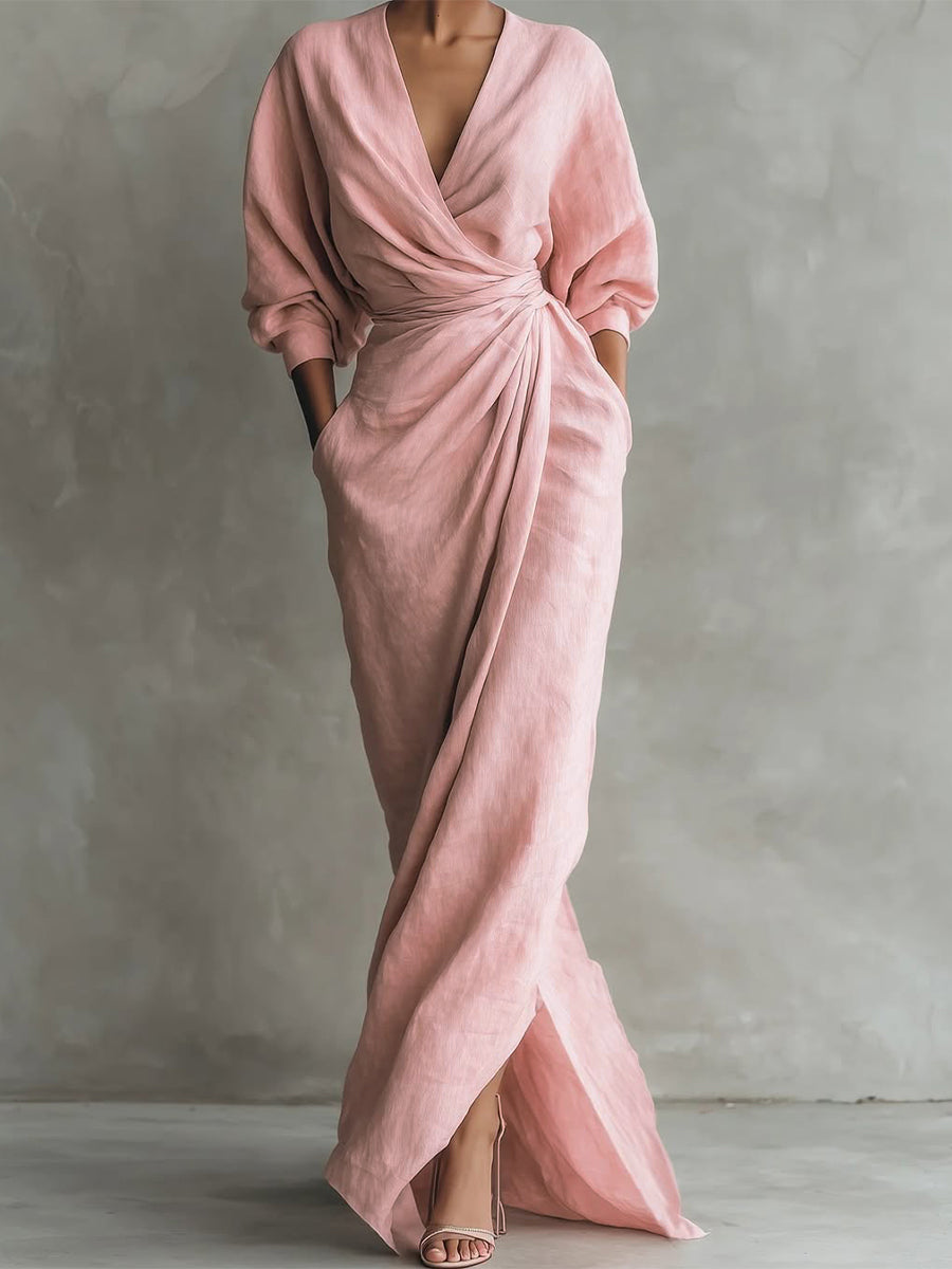 COLETTE™ SCULPTURAL LINEN MAXI DRESS