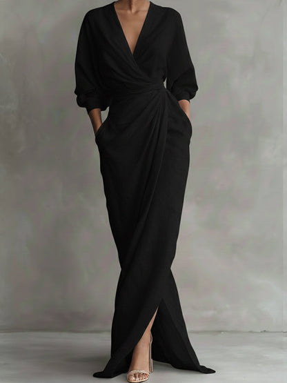 COLETTE™ SCULPTURAL LINEN MAXI DRESS