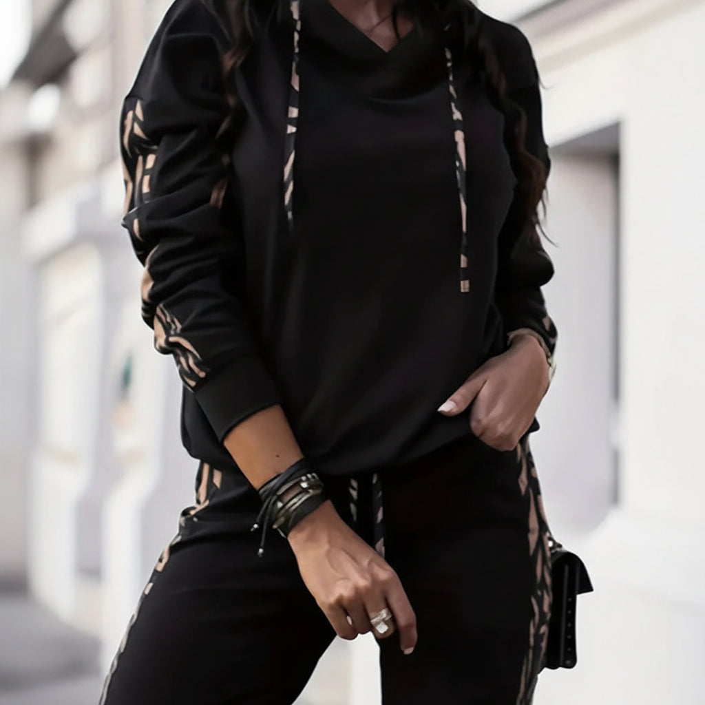 ROXIE ANIMAL PRINT STRIPE TRACKSUIT